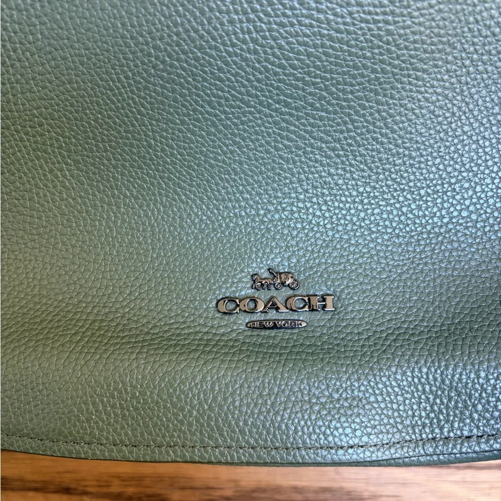 💚Coach💚 Army Green Leather Hobo Shoulder Bag - Picture 2 of 14